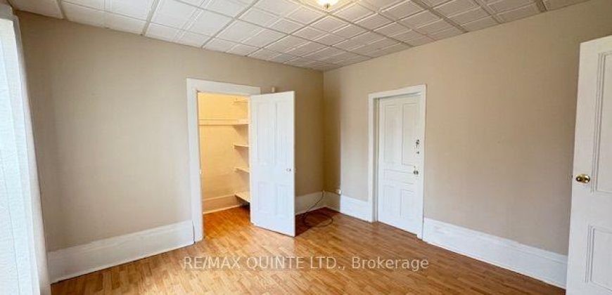 1 bedroom 1 bathroom apt for rent. 116 King Street Unit #3, Quinte West. $1750.00 + hydro and water