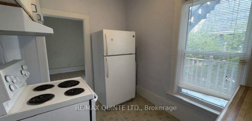 1 bedroom 1 bathroom apt for rent. 116 King Street Unit #3, Quinte West. $1750.00 + hydro and water