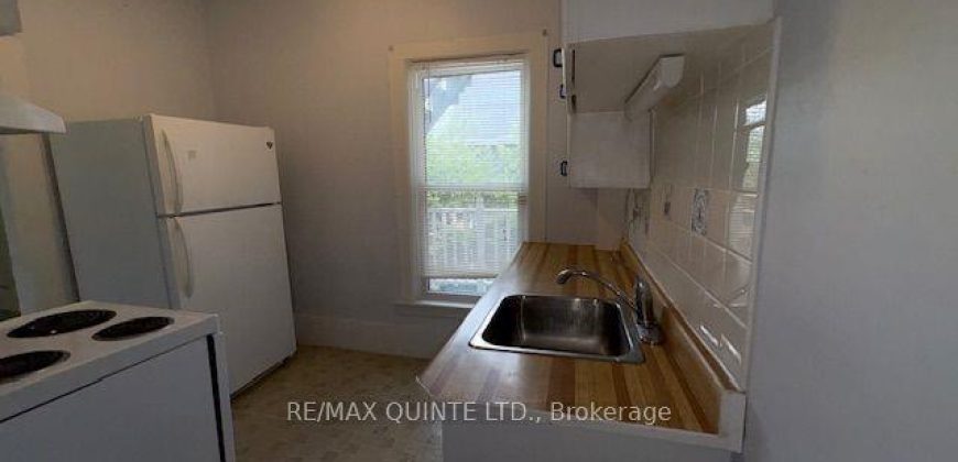 1 bedroom 1 bathroom apt for rent. 116 King Street Unit #3, Quinte West. $1750.00 + hydro and water
