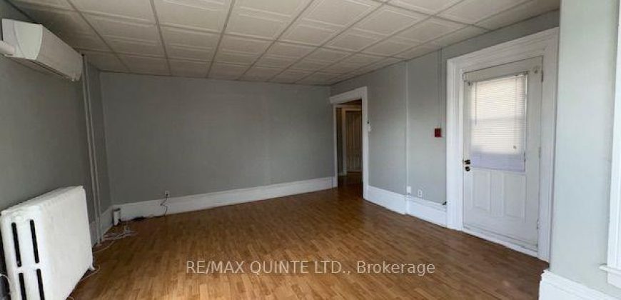 1 bedroom 1 bathroom apt for rent. 116 King Street Unit #3, Quinte West. $1750.00 + hydro and water